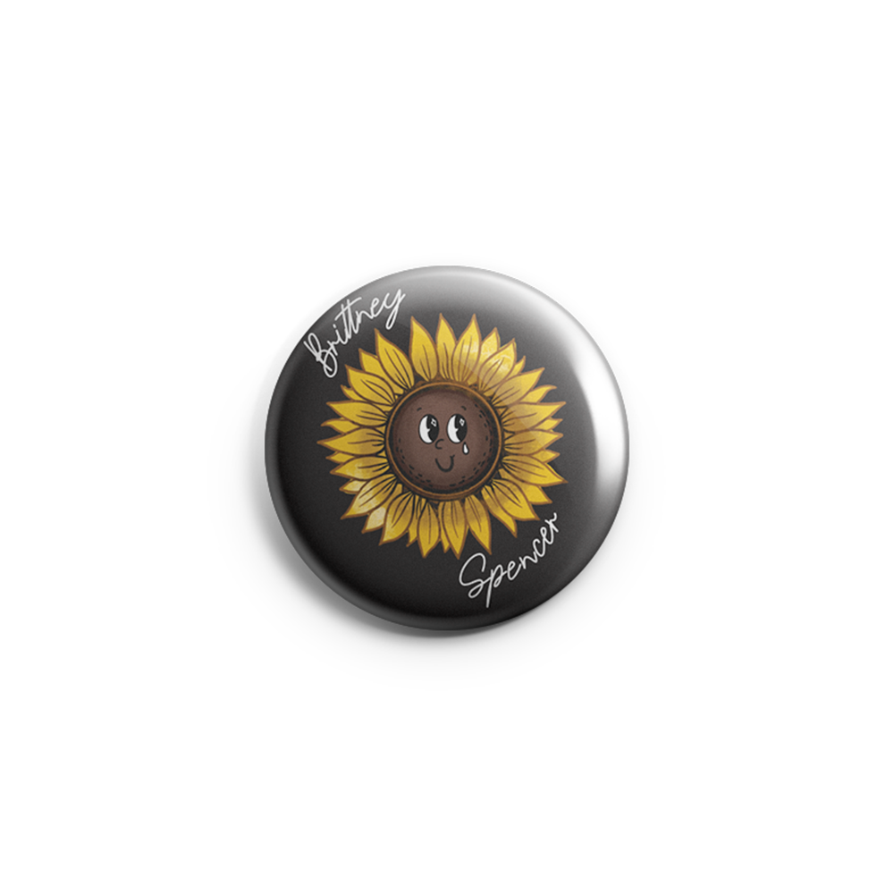 Happy Sad Sunflower Pinback Button