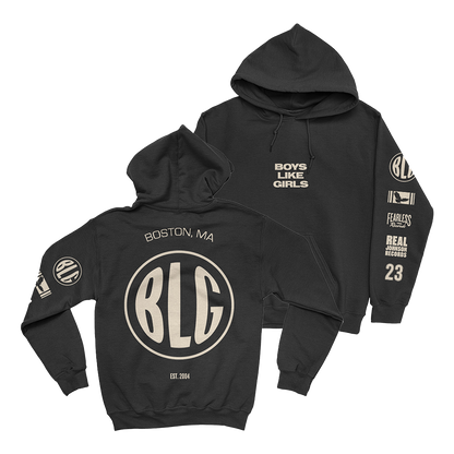 Official Boys Like Girls Merchandise. 100% cotton unisex hoodie featuring the circle logo design.
