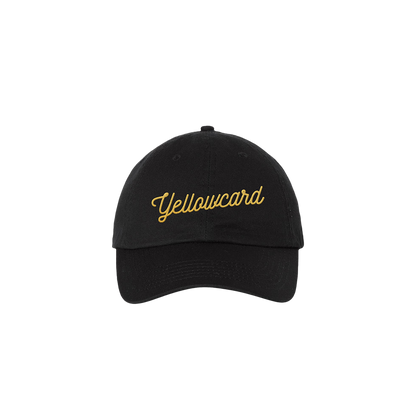 Official Yellowcard Merchandise. 100% cotton chino twill, unstructured low profile hat with buckle enclosure.